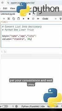 Python for Beginners: Convert Lists to Dictionaries in Python: ONE Line Code Trick (Mind-Blowing!)