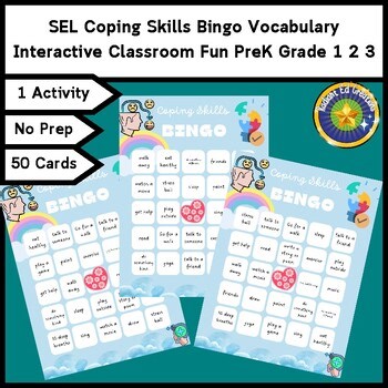 SEL Coping Skills Bingo Vocabulary ELA ESL Mental Behavior Life Social Skills