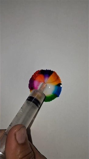 How to Make Rainbow Color Splash Art with Syringe | Satisfying Painting | Dhruvi Art