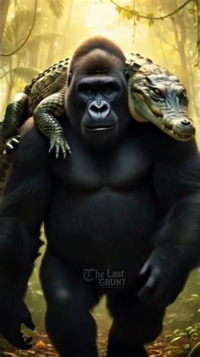 Gorilla Hunting Crocodile #gorilla #crocodile #animals