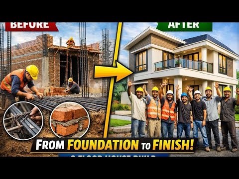 2-Floor House Build From Foundation to Finish | Full Construction Process