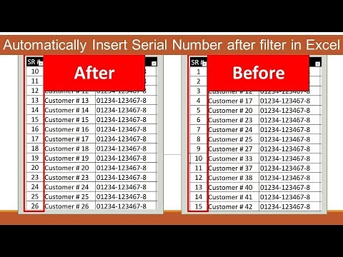 Automatically Insert Serial Number after filter in excel