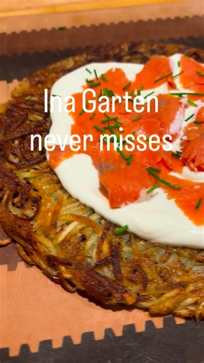 SaltCoastKitchen on Instagram: "Ina Garten’s potato galette, topped with crème fraiche and smoked salmon 🤍 Crispy edges, creamy potatoes, and just fancy enough for holiday brunch or an easy dinner party win. This is one of those recipes that looks impressive but feels completely doable — my favorite kind! Save this for Christmas morning, New Year’s brunch, or anytime you want a cozy showstopper. #inagarten #easyrecipes #smokedsalmon"