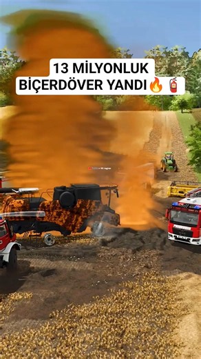 Biçerdöver kül oldu🔸️Combine harvester reduced to ashes🔸️ #farmingsimulator25 #55ragnar #shorts
