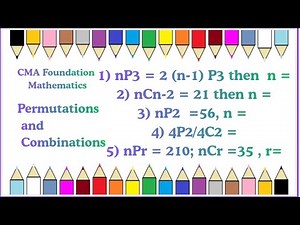 Permutations and Combinations | CMA Foundation Mathematics |