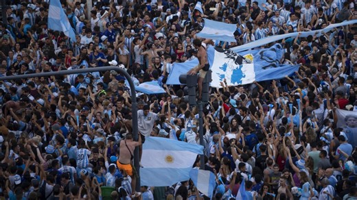 Fans flood Buenos Aires streets with blue and white banners after Argentina reach FIFA World Cup final