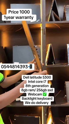 Dell latitude 5300 Intel core i7 8th generation 8gb ram/ 256gb ssd Webcam ✅ Backlight keyboard We do delivery #fyp #foryoupage #ghanatiktok🇬🇭 #viralvideo #dell @Thy Favour ✝️