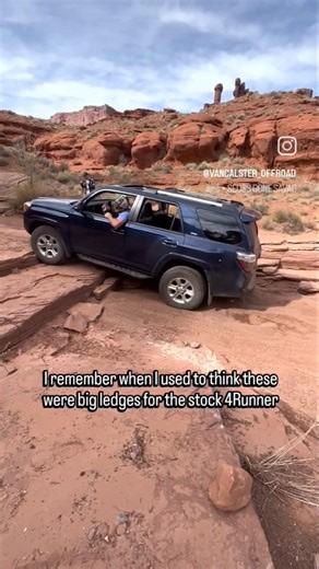 stock 4runner vs ledges or built 4runner vs ledges??? #4runner #toyota #moab #offroad