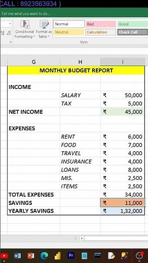 How to create monthly budget report in Microsoft excel #exceltips #excel #dataanalysis