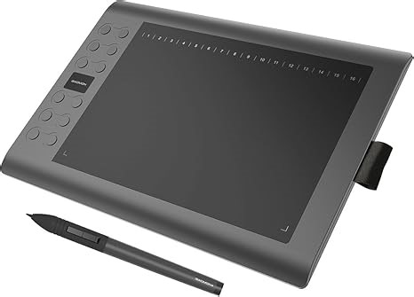 GAOMON M106K - 10 x 6 Zoll Profi Grafiktablett mit 12+16 Programmierender Tasten und Kabellosem Stift