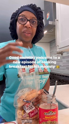 👑 Cooking for His Majesty RC the Spice King 👑 So apparently… we’re out of Hitman Bacon this week (shame on me, right? 🤦🏾‍♀️). Time to shop RC’s latest obsession? A bagel with cream cheese and chopped pickled jalapeños—yes, mixed in. Fancy breakfast vibes only for my little king 😂 🎮 Meanwhile, in the background: RC is yelling at his video game like he’s in the championship round. 🔥 No child was harmed during the making of this breakfast… but my hands were! Because I hate touching jalapeños