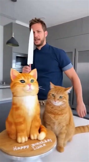 Real Cat vs Realistic Cat Cake! Her Reaction Will Shock You 😱🐱🍰