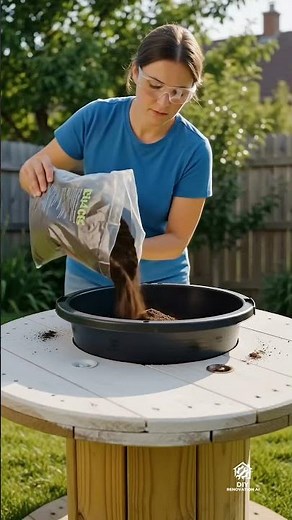 Turning a Used Wooden Cable Spool Into a Luxury Flower Table! 🪵🌸