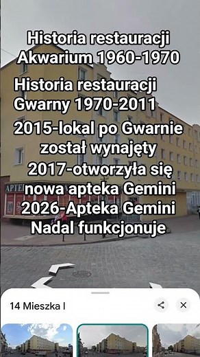 historia restauracji Akwarium i Gwarny i apteki gemini