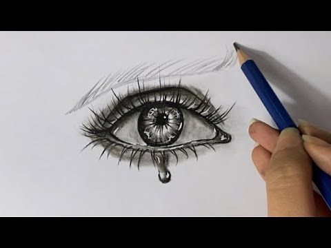 تعلم رسم عين حزينة بالرصاص