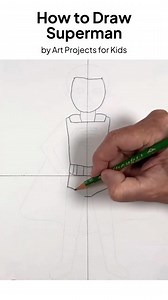 For your Superman fans, an easy way to draw him, in a way that still resembles his famous look.. See my comments to get a link to a free step-by-step tutorial. For extra inspiration, listen with the sound on. That Superman theme is so magical! #superman | Art Projects for Kids