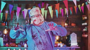 Crazy doctor costume at halloween party - Free Stock Video