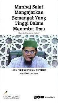 Ajaran Manhaj Salaf Dalam Semangat Menuntut Ilmu