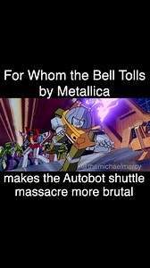 The bell tolls for Brawn, Prowl, Ratchet & Ironhide. #transformers #metallica #forwhomthebelltolls #decepticons #megatron #starscream #autobots | Michael Mercy