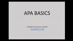 APA Style Basics
