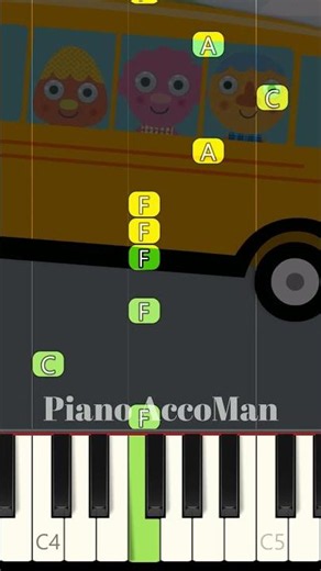 🚌The Wheels On The Bus - Noodle & Pals Piano Tutorial Short