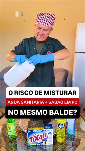 O RISCO DE MISTURAR ÁGUA SANITÁRIA SABÃO EM PÓ?😳🪣💦 🚨A principal composição do sabão em pó é o Hidróxido de sódio ou seja a soda cáustica! Se você misturar com Hipoclorito de sódio que é a composição da água sanitária, vai gerar um gás tóxico que se você inalar vai gerar uma dor de cabeça e prejudicar o teu sistema respiratório.✅ ⚠️ Quer participar do meu Treinamento em Imperatriz-MA? Já temos data e horário!🎯 ❇️Basta comentar⤵️ EU QUERO!