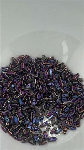 Storm Duo 2 Hole Bead Etched Crystal Slipperit Full 00030-29853 #czechseedbeads #beadpouring #asmr