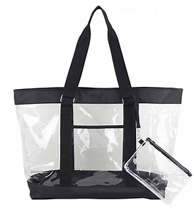 [Hot Item] Custom Clear Shopping Bag Shoulder Bag Deluxe Clear PVC Large Tote