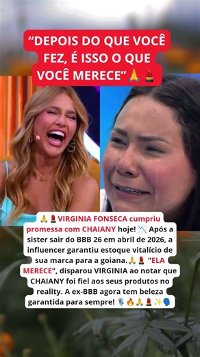 PROMESSA É DÍVIDA: VIRGINIA torna CHAIANY vitalícia na WePink hoje! 😱🚨