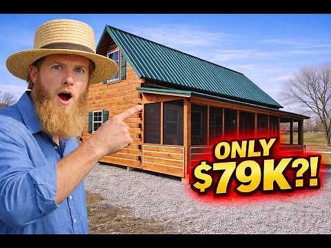 $79K Amish Cabin?! Affordable Modular Cabin Tour (2 Bed 1 Bath)