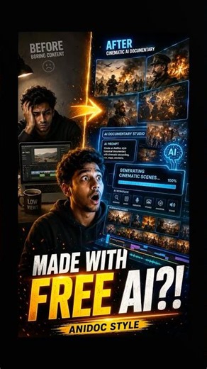 Create AniDoc-Style AI Documentaries for FREE 🤯#shorts