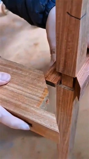 The Precision of Mortise-Tenon Wood Joints in Furniture Making #shorts