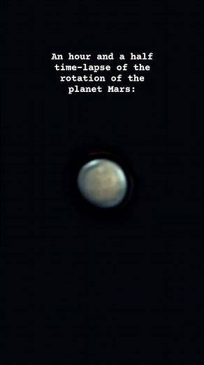 Observing the rotation of the planet Mars for an hour and 30 minutes (time-lapse) - 3/8/25