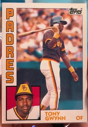 1984 Topps Tony Gwynn. Tony was one of the greatest hitters in MLB history! One of my top 5 favs! Like and comment what you think! #fyp #trending #sports #baseball #sportscards