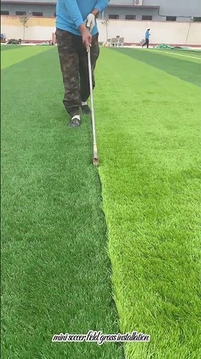mini soccer field grass installation