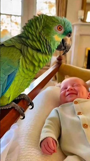 Parrot vs. Baby: The Great British Stare-Off 🤣