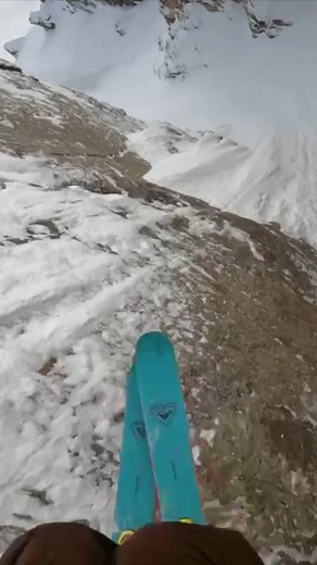 Dropping S&S Couloir in Jackson Hole