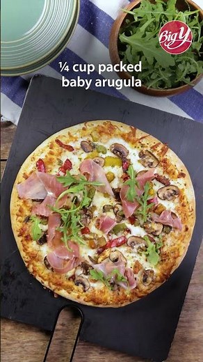 Prosciutto, Arugula & Fire Roasted Vegetable Pizza