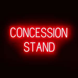 SpellBrite CONCESSION STAND Sign | Cinema-Related Sign with Neon Look, Red LED Light Source | 36.8" x 15.0"