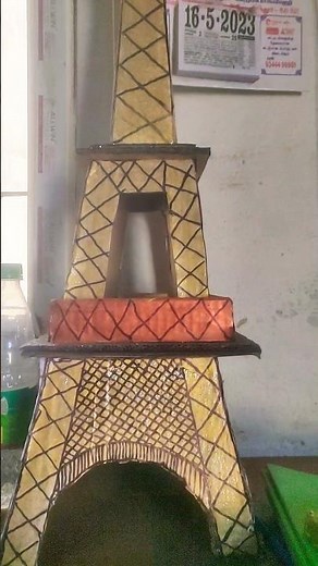 Eiffel tower from cardboard