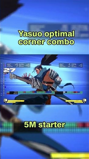 Yasuo optimal corner combo (Hard) #2xko #yasuo #2xkoyasuo