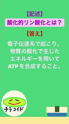 【記述】酸化的リン酸化とは？ #shorts #大学受験 #受験 #生物