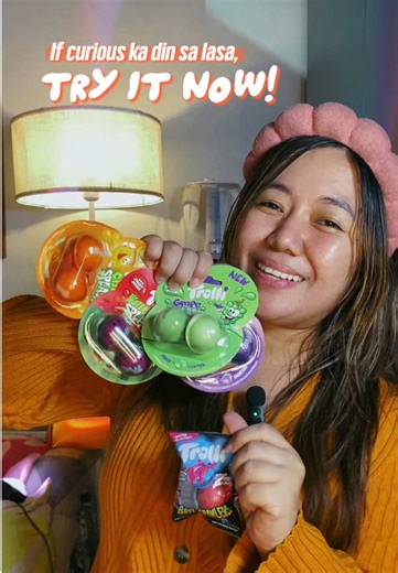 Squishy outside, SOUR inside 🤯🍬 Did a taste test of Trolli 3D Fruit Splash and I'm obsessed with the fluffy texture and sour liquid inside the NEW Trolli Brite Crawlers Flavor Bomb and its an asim approved for me! ✅😍 Brite Crawlers is available for a limited time at 7-Eleven, while Fruit Splash is available at SM Dept Stores, SM Supermarkets, and SM Hypermarkets nationwide! 🛒 @Trolli Philippines #Trolliph #LetTheFunWin #gummycandies #britecrowlers #fruitsplash