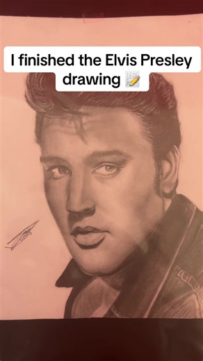I finished my Elvis Presley drawing it’s my new favorite ❤️😊##elvispresley##fyp##drawing##artist