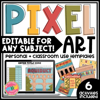 Ancient Rome Inventions | Blank Digital Pixel Art Template | Editable