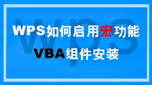 教程 | WPS如何启用宏功能，VBA组件安装 - 西瓜视频