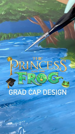 Sarah • Grad Cap Artist on Instagram: "Princess and the Frog Grad Cap 💚🎓 Save this design for when you graduate! _ #tiana #princessandthefrog #princestiana #customgradcap #gradcapideas #gradcapdesign Tiana grad cap, princess and the frog graduation cap design, princess Tiana grad cap,"