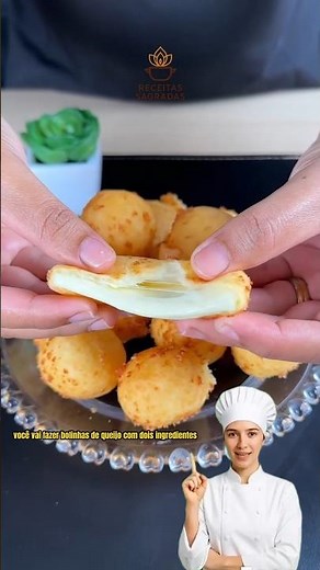 Bolinha de queijo com apenas 2 ingredientes 😱🧀 fácil, rápida e viciante 🔥😋 #bolinhadequeiijo