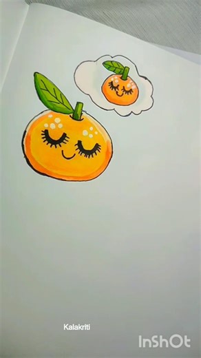 Cute orange 🍊 painting tutorial !! Simple art 🌼🌠 #art #drawing #painting