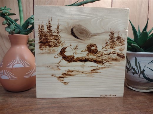 Original Pyrography of Ducks - Etsy